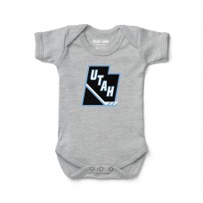 Newborn & Малышам Utah Mammoth Chad & Jake Heather Gray Stick and State Logo Bodysuit