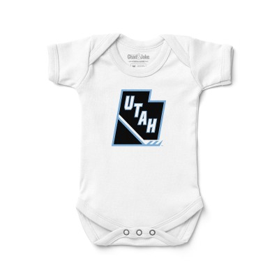 Newborn & Малышам Utah Mammoth Chad & Jake White Stick and State Logo Bodysuit