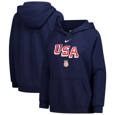 Женская US Hockey Nike Navy Varsity Raglan Tri-Blend Hoodie