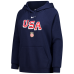 Женская US Hockey Nike Navy Varsity Raglan Tri-Blend Hoodie