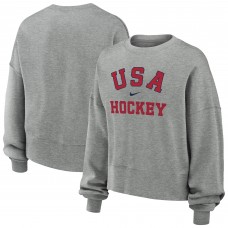 Женская US Hockey Nike Gray Oversized Phoenix Fleece Sweatshirt Женская US Hockey Nike Gray Oversized Phoenix Fleece Sweatshirt