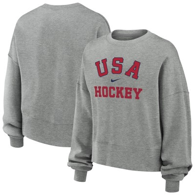 Женская US Hockey Nike Gray Oversized Phoenix Fleece Sweatshirt