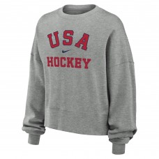 Женская US Hockey Nike Gray Oversized Phoenix Fleece Sweatshirt Женская US Hockey Nike Gray Oversized Phoenix Fleece Sweatshirt