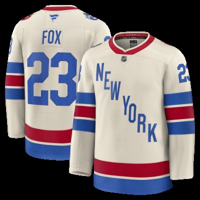 New York Rangers Adam Fox Fanatics Beige 2026 NHL Winter Classic Premium Jersey