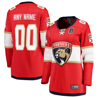 Именная игровая джерси Женская Florida Panthers Fanatics Red 2025 Stanley Cup Final Home Breakaway Custom