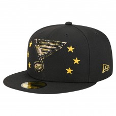 Бейсболка St. Louis Blues New Era Black Military Appreciation Digital Camo Stars 59FIFTY