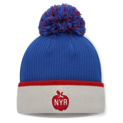 Женская New York Rangers Fanatics Blue/Red 2026 NHL Winter Classic Cuffed Pom Knit Hat