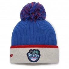 Женская New York Rangers Fanatics Blue/Red 2026 NHL Winter Classic Cuffed Pom Knit Hat Женская New York Rangers Fanatics Blue/Red 2026 NHL Winter Classic Cuffed Pom Knit Hat