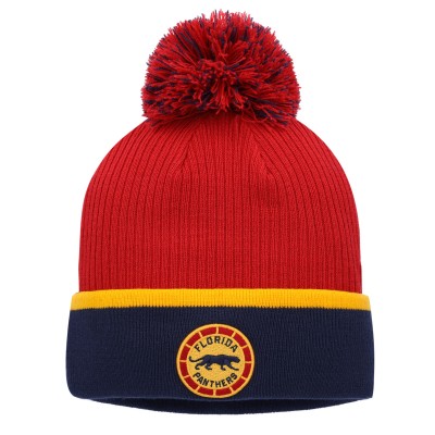 Женская Florida Panthers Fanatics Navy/Red 2026 NHL Winter Classic Cuffed Pom Knit Hat