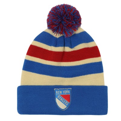 Подростковая New York Rangers Fanatics Cream/Blue 2026 NHL Winter Classic Cuffed Pom Knit Hat