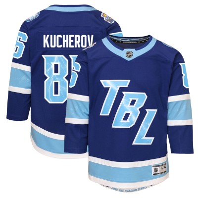 Подростковая Tampa Bay Lightning Nikita Kucherov Outerstuff Blue 2026 NHL Stadium Series Premier Jersey