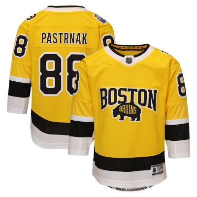 Подростковая Boston Bruins David Pastrnak Outerstuff Gold 2026 NHL Stadium Series Premier Jersey