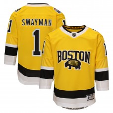 Подростковая Boston Bruins Jeremy Swayman Outerstuff Gold 2026 NHL Stadium Series Premier Jersey