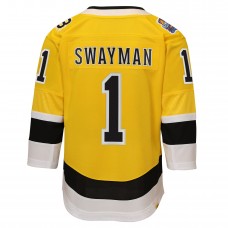 Подростковая Boston Bruins Jeremy Swayman Outerstuff Gold 2026 NHL Stadium Series Premier Jersey