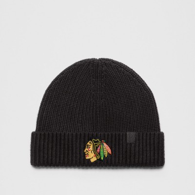 Unisex Chicago Blackhawks lululemon Black Close-Fit Wool-Blend Ribbed Beanie