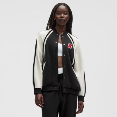 Женская джерси New Devils lululemon Black Scuba Oversized Full-Snap Varsity Jacket