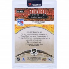 KAndre Miller New York Rangers Autographed 2020-21 Upper Deck The Cup Chemical Composition #CC-KM Rookie Card KAndre Miller New York Rangers Autographed 2020-21 Upper Deck The Cup Chemical Composition #CC-KM Rookie Card