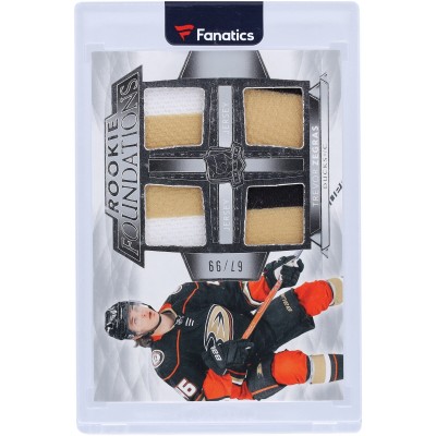 Trevor Zegras Anaheim Ducks 2021-22 Upper Deck The Cup Foundations Quad Relic #F-TZ #67/99 Rookie Card