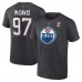 Футболка Edmonton Oilers Connor McDavid Fanatics Charcoal Authentic Stack Name & Number