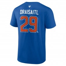 Футболка Edmonton Oilers Leon Draisaitl Fanatics Royal Authentic Stack Name & Number