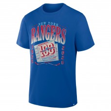 New York Rangers Fanatics Blue Centennial Retro Graphic Legacy T-Shirt New York Rangers Fanatics Blue Centennial Retro Graphic Legacy T-Shirt