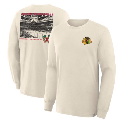 Футболка с длинным рукавом Chicago Blackhawks Fanatics Beige Centennial Legacy