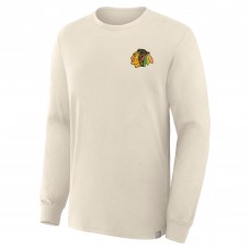 Футболка с длинным рукавом Chicago Blackhawks Fanatics Beige Centennial Legacy