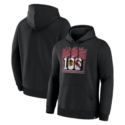 Толстовка Chicago Blackhawks Fanatics Black Centennial Legacy Fleece