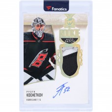 Pyotr Kochetkov Carolina Hurricanes Autographed 2022-23 Upper Deck The Cup Gold Rookie Autograph Patch 3 Color Relic #141 #17/24 Rookie Card