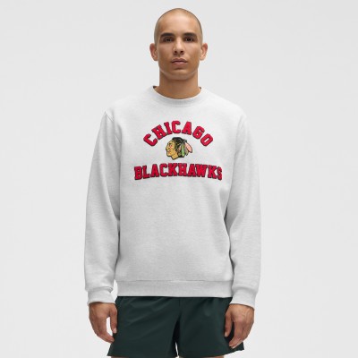 Chicago Blackhawks lululemon Heathered Core Ultra Light Grey Steady State Crew