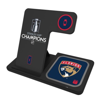 Зарядная станция Florida Panthers Keyscaper 2025 Stanley Cup Champions 3-In-1 Wireless
