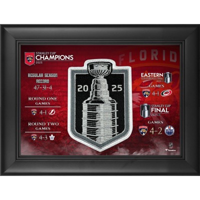 Коллаж Florida Panthers Fanatics Authentic 2025 Stanley Cup Champions Framed 5 x 7 Collage with Jersey Patch