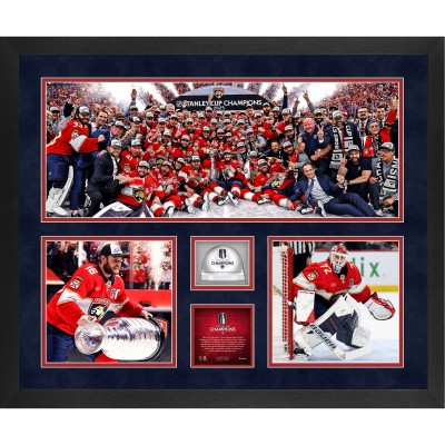 Florida Panthers Fanatics Authentic 2025 Stanley Cup Champions Framed 20 x 24 3-Photograph Collage with Game-Used Ice from the 2025 Stanley Cup Final - Limited Edition of 2025