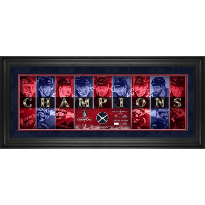 Постер Florida Panthers Fanatics Authentic 2025 Stanley Cup Champions Framed 10 x 30 Champions Panoramic with a Piece of Game-Used Net from the 2025 Stanley Cup Final - Limited Edition of 250