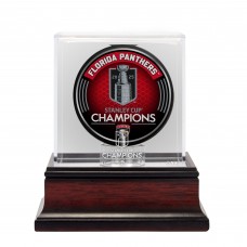 Шайба Florida Panthers Fanatics Authentic 2025 Stanley Cup Champions Mahogany Logo Display Case