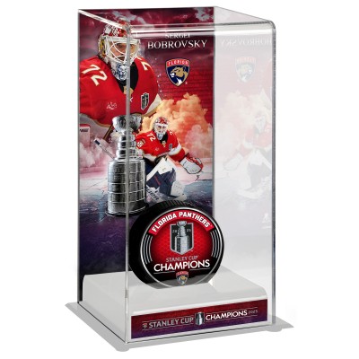 Кейс для хоккейной шайбы Sergei Bobrovsky Florida Panthers Fanatics Authentic 2025 Stanley Cup Champions Logo Deluxe