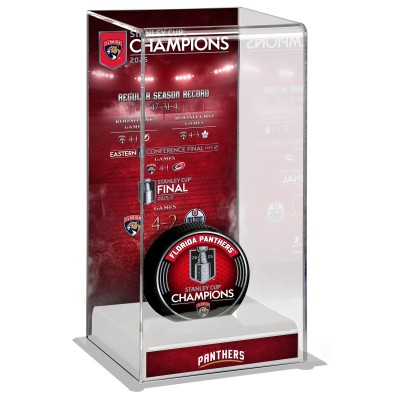 Кейс для хоккейной шайбы Florida Panthers Fanatics Authentic 2025 Stanley Cup Champions Logo Deluxe