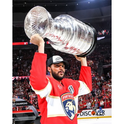 Seth Jones Florida Panthers Unsigned Fanatics Authentic 2025 Stanley Cup Champions Raising Cup Photograph
