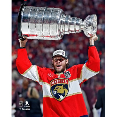 Carter Verhaeghe Florida Panthers Unsigned Fanatics Authentic 2025 Stanley Cup Champions Raising Cup Photograph