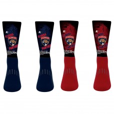 Две пары носков Unisex Florida Panthers Starter 2025 Stanley Cup Champions Blackout Crew