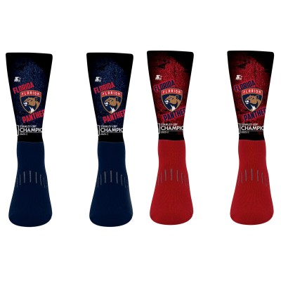 Две пары носков Unisex Florida Panthers Starter 2025 Stanley Cup Champions Blackout Crew