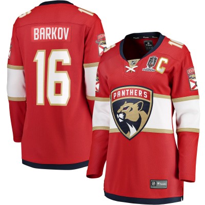 Игровая джерси Женская Florida Panthers Aleksander Barkov Fanatics Red 2025 Stanley Cup Champions Breakaway