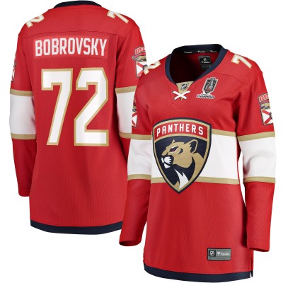 Игровая джерси Женская Florida Panthers Sergei Bobrovsky Fanatics Red 2025 Stanley Cup Champions Breakaway