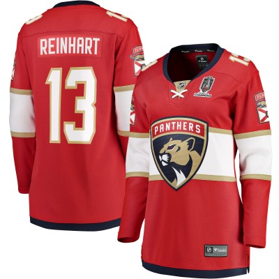 Игровая джерси Женская Florida Panthers Sam Reinhart Fanatics Red 2025 Stanley Cup Champions Breakaway