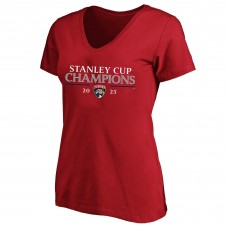 Футболка Женская Florida Panthers Fanatics Red 2025 Stanley Cup Champions Plus Size Roster V-Neck Футболка Женская Florida Panthers Fanatics Red 2025 Stanley Cup Champions Plus Size Roster V-Neck
