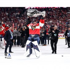 Sergei Bobrovsky Florida Panthers Autographed Fanatics Authentic 2025 Stanley Cup Champions 8 x 10 Raising Cup Photograph
