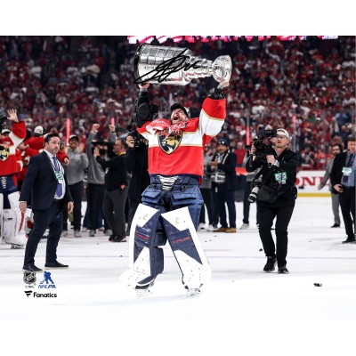 Sergei Bobrovsky Florida Panthers Autographed Fanatics Authentic 2025 Stanley Cup Champions 8 x 10 Raising Cup Photograph