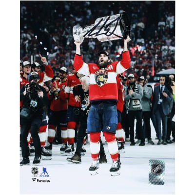 Aaron Ekblad Florida Panthers Autographed Fanatics Authentic 2025 Stanley Cup Champions 8 x 10 Raising Cup Photograph