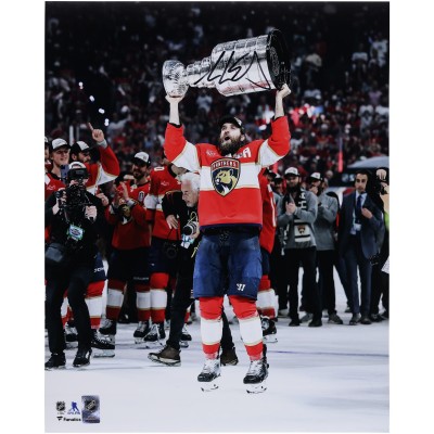 Aaron Ekblad Florida Panthers Autographed Fanatics Authentic 2025 Stanley Cup Champions 16 x 20 Raising Cup Photograph