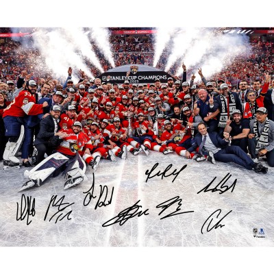 Florida Panthers Autographed Fanatics Authentic 2025 Stanley Cup Champions 16 x 20 Team Photograph with Multiple Signatures - Limited Edition of 200